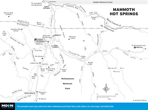 Image result for mammoth hot springs map | Mammoth spring, Mammoth ...