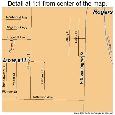 Lowell Arkansas Street Map 0541720