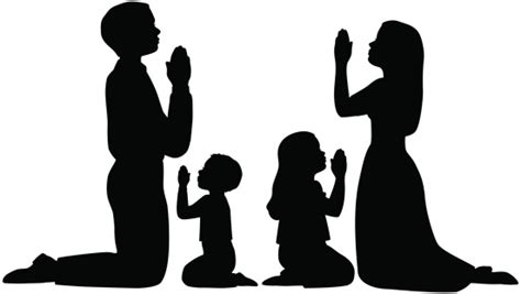 Praying Family Silhouettes Stock Illustration - Download Image Now - iStock