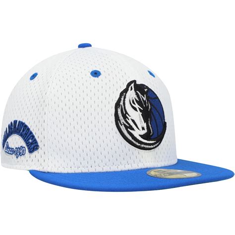 Men's Dallas Mavericks New Era White/Blue Throwback 2Tone 59FIFTY ...