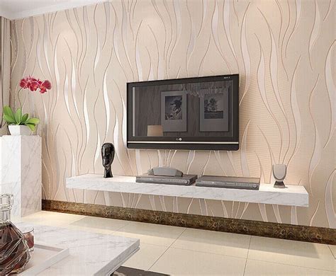 3D Wave texture wallpaper bedroom room modern non-woven wallpaper wall ...