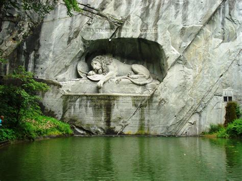 The Lion Monument, AKA Lion of Lucerne, commemorates the Swiss Guard ...