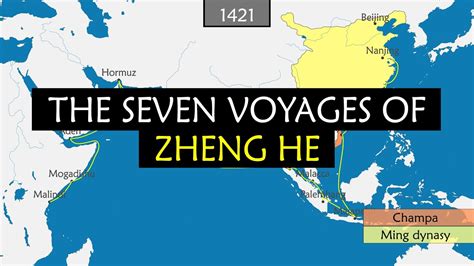 The Seven Voyages of Zheng He - Summary on a map