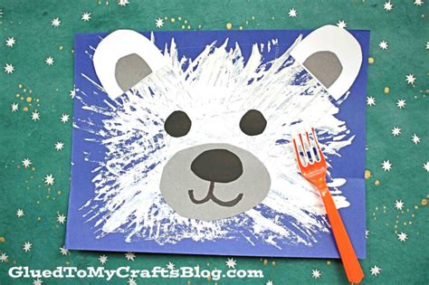 Fork Painted Polar Bear - Kid Craft - Glued To My Crafts | Winter ...