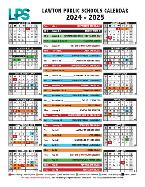 Lawton Public Schools Calendar 2024-2025 | LPS Oklahoma