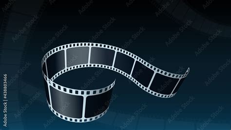 Camera film roll isolated on abstract blue background. Realistic film ...