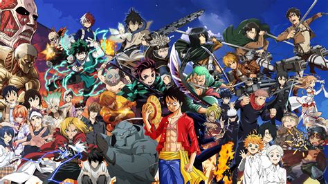 I made a wallpaper with every main character of my favorite anime ...