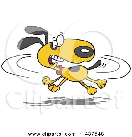 Royalty-Free (RF) Clip Art Illustration of a Cartoon Dog Chasing His ...