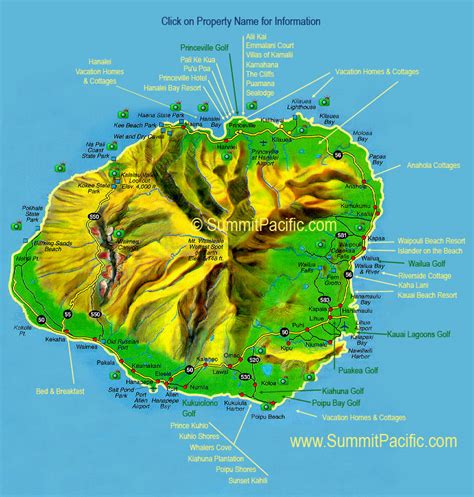 Kauai Maps: Kauai Highway Map, Kauai Resort Map