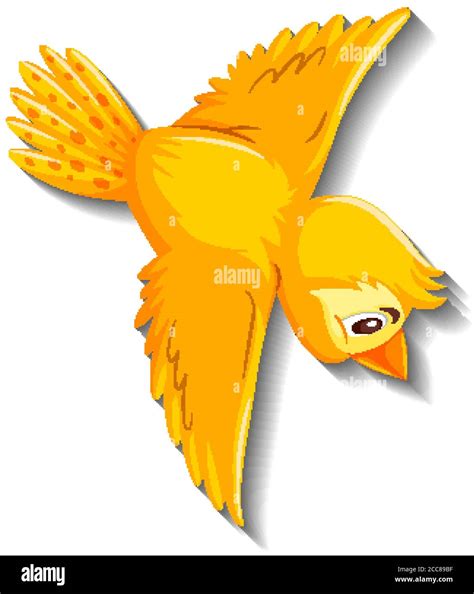 Cute yellow bird cartoon character illustration Stock Vector Image ...