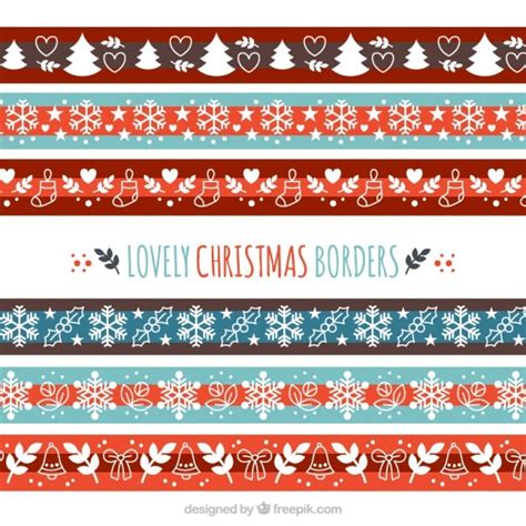 Free Vector | Lovely christmas borders collection