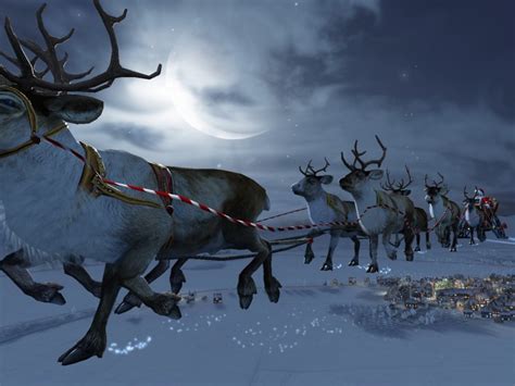 Santa Flying Reindeer Wallpaper | Free HD Santa Download