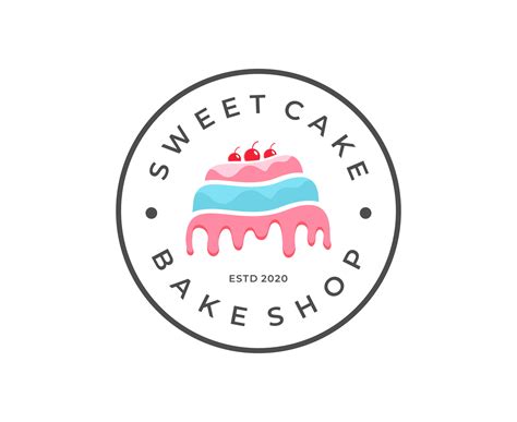 Sweet Shop logo design template. vector of cake with cherries with ...