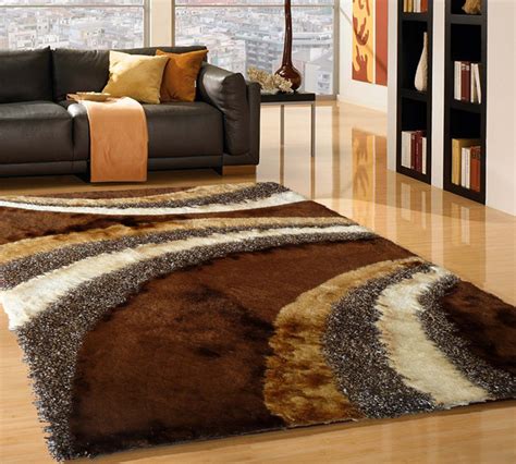 5'x7' Shaggy Brown Living Room Area Rug, Hand-Tufted - Contemporary ...