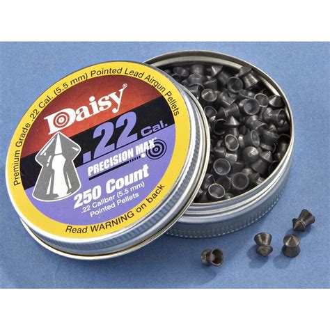 Daisy Precision Max Pointed Air Rifle Pellets, .22 Caliber, 250 Pack ...