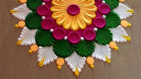 Diwali rangoli design.Festival dasara rangoli. Navaratri rangoli. Easy ...