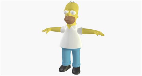 homer simpson rigged character 3d model