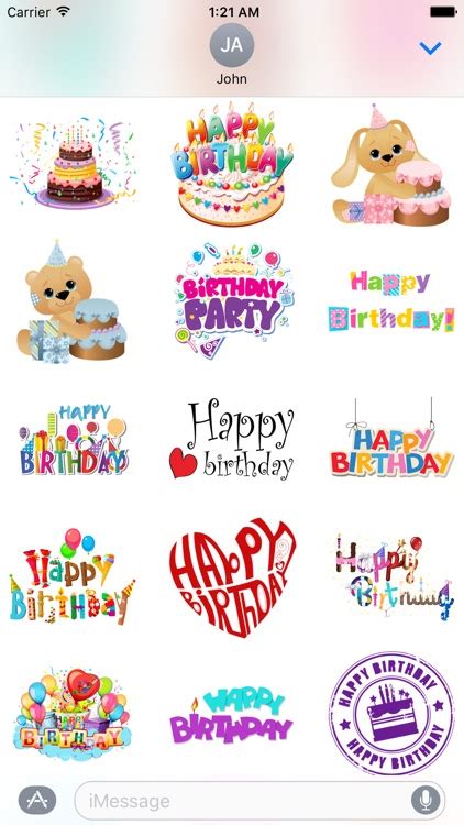 Happy Birthday & Celebration Stickers for iMessage by Martha Luz ...