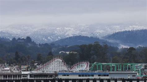 Snow Covers California's Santa Cruz Mountains Amid Winter Storm