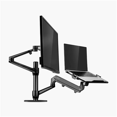 Monitor And Laptop Mount 2-in-1 Adjustable Dual Monitor Arm Desk Stand ...