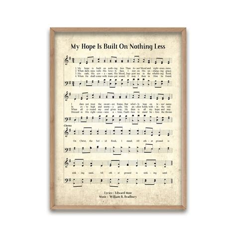 My Hope Is Built On Nothing Less Vintage Hymn Wall Art | Etsy