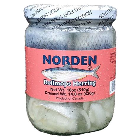 Norden Rollmops Herring in Glass Jar, 18 oz. - The Taste of Germany