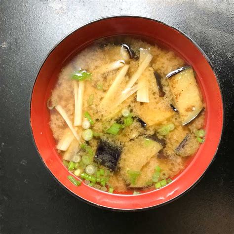 Miso Soup with Eggplant and Gobo - all day i eat like a shark