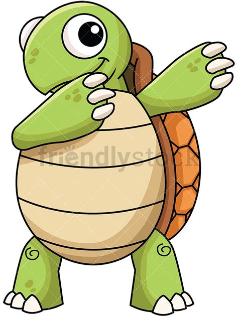 Dabbing Turtle Cartoon Vector Clipart - FriendlyStock