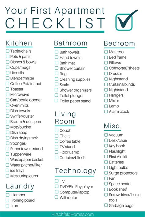 New Home Necessities Checklist Printable