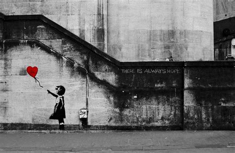 BANKSY (1974-...), La petite fille au ballon rouge, 2002, graffiti ...