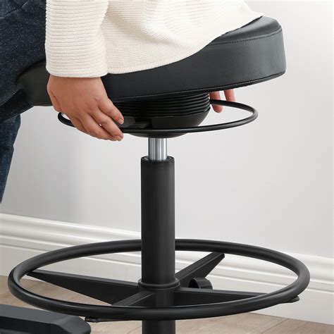 SONGMICS Office Stool Chair, Rolling Standing Stool, Ergonomic Wobble ...