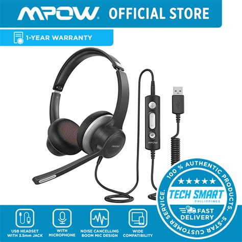 Mpow HC6 USB Headset with Microphone, Comfort-fit Office Computer ...