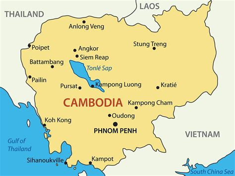 Cambodia city map - Cambodia cities map (South-Eastern Asia - Asia)