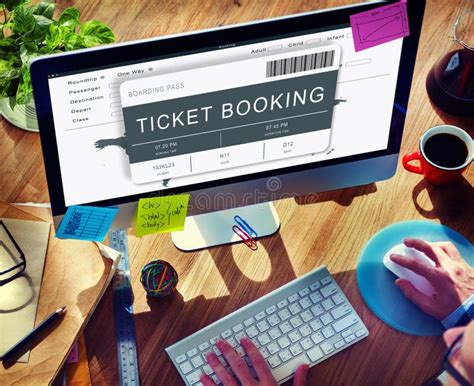 Booking Ticket Online Reservation Travel Flight Concept Stock Image ...