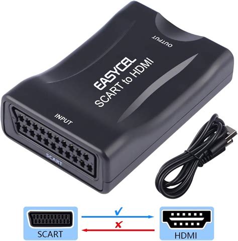 Scart to HDMI Adaptor, EASYCEL Scart to HDMI Converter, Scart in HDMI ...