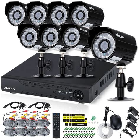 KKMOON 16CH AHD DVR CCTV Camera System 8PCS 720P 1200TVL IR Outdoor ...