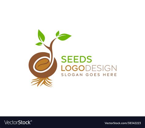 Natural seed logo design Royalty Free Vector Image