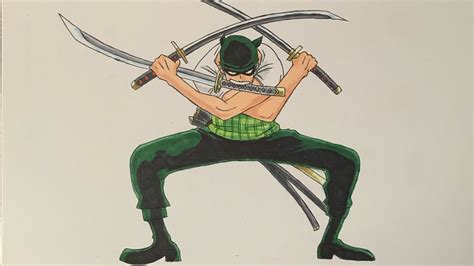 One Piece Zoro Sword Drawing