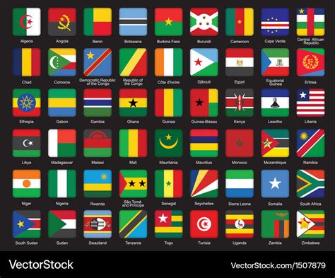 Set of african flags icons Royalty Free Vector Image