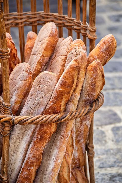 bread, french, baguette, basket, wicker | Pikist