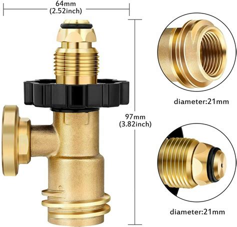 Propane Tank Adapter with Gauge Converter POL LP Tank Service Valve ...