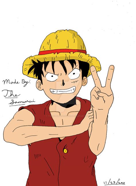 Monkey D Luffy Drawing Colored by TheSamuraiArtist01 on DeviantArt