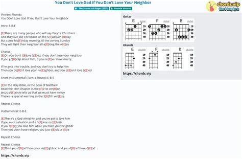 Chord: You Don't Love God If You Don't Love Your Neighbor - tab, song ...