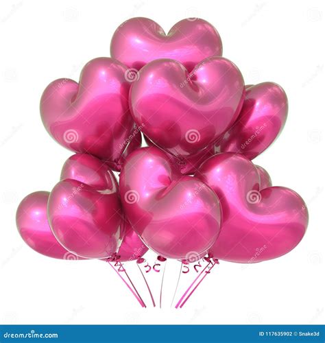 Pink Heart Balloons, Party Birthday Carnival Decoration Stock ...