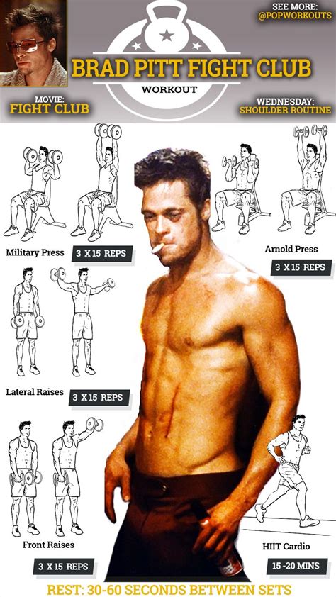 Brad Pitt Fight Club Body: How To Get It | Pop Workouts | Pop workouts ...