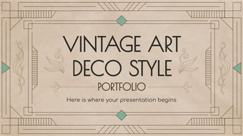 Vintage Art Deco Style Portfolio | Google Slides and PPT