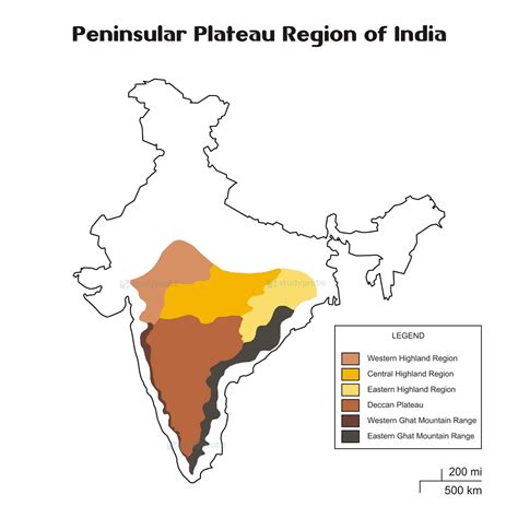 Southern Plateau Map Of India