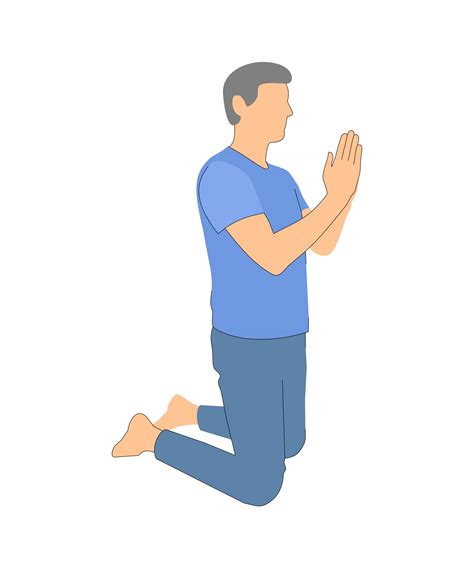 prayer. kneeling man praying 2898618 Vector Art at Vecteezy