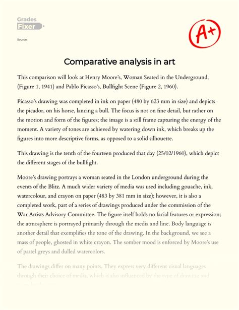 Comparative analysis in art: Pablo Picasso And Henry Moore: [Essay ...