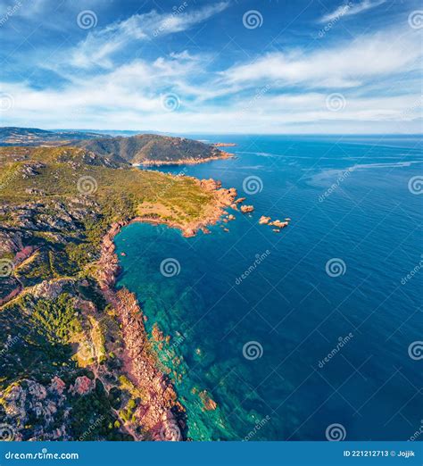 Aerial View from Drone of Li Cossi Seashore Stock Image - Image of ...